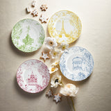 TOUT PARIS SET OF 6 ASSORTED DINNER PLATES 10.6 1980 / 24226