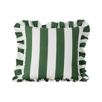 Maeve  Striped Ruffle Indoor/Outdoor Pillow-Green/White