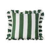 Maeve  Striped Ruffle Indoor/Outdoor Pillow-Green/White