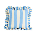 Maeve  Striped Ruffle Indoor/Outdoor Pillow-Blue/Yellow