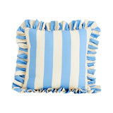 Maeve  Striped Ruffle Indoor/Outdoor Pillow-Blue/Yellow