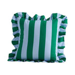 Maeve  Striped Ruffle Indoor/Outdoor Pillow-Blue