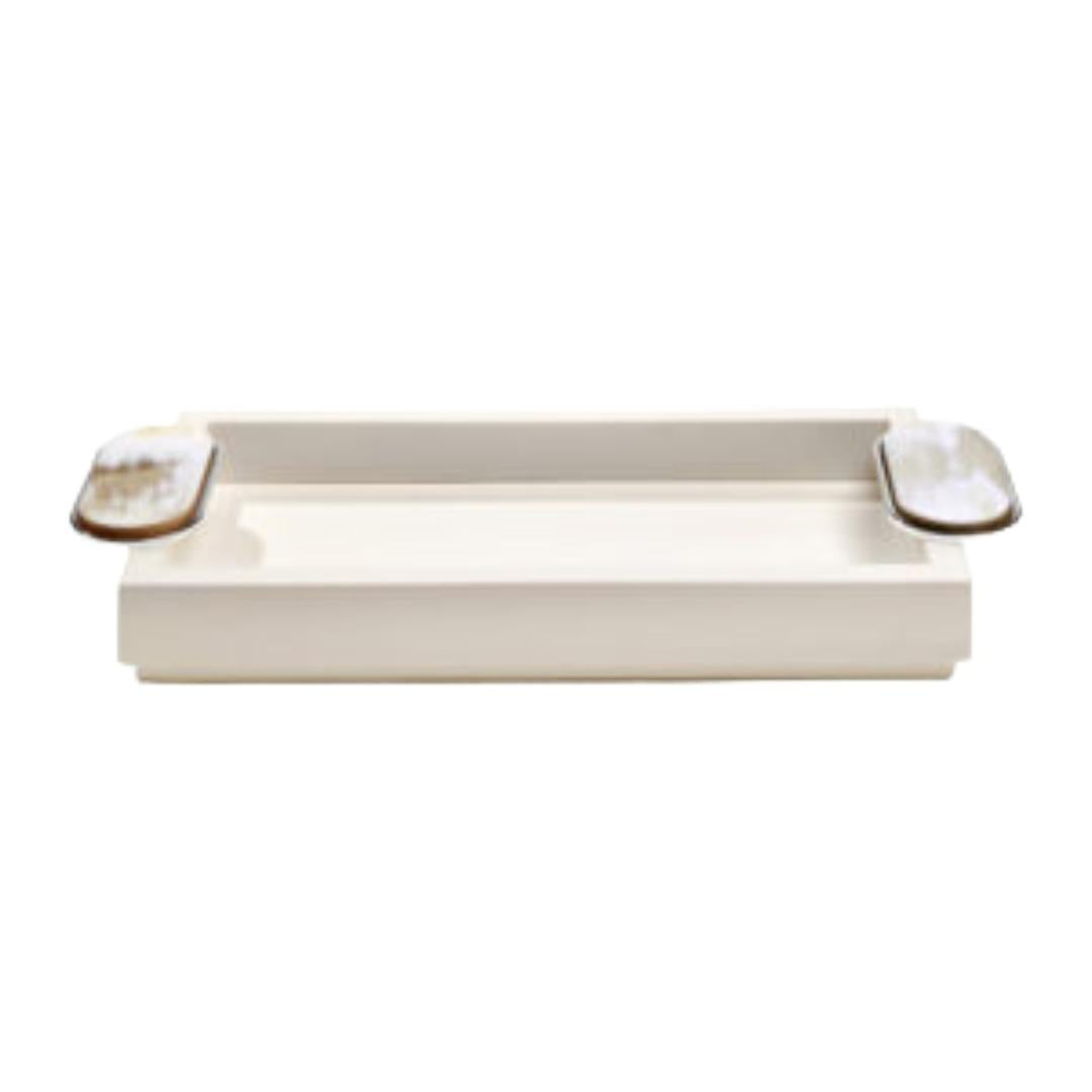 ARGENTELLA SOFT WHITE BATH SET - TRAY