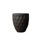 Conic Round Vase With Hexagone Pattern Black