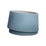 Slanting Round Pot-Light Blue