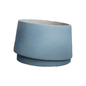 Slanting Round Pot-Light Blue