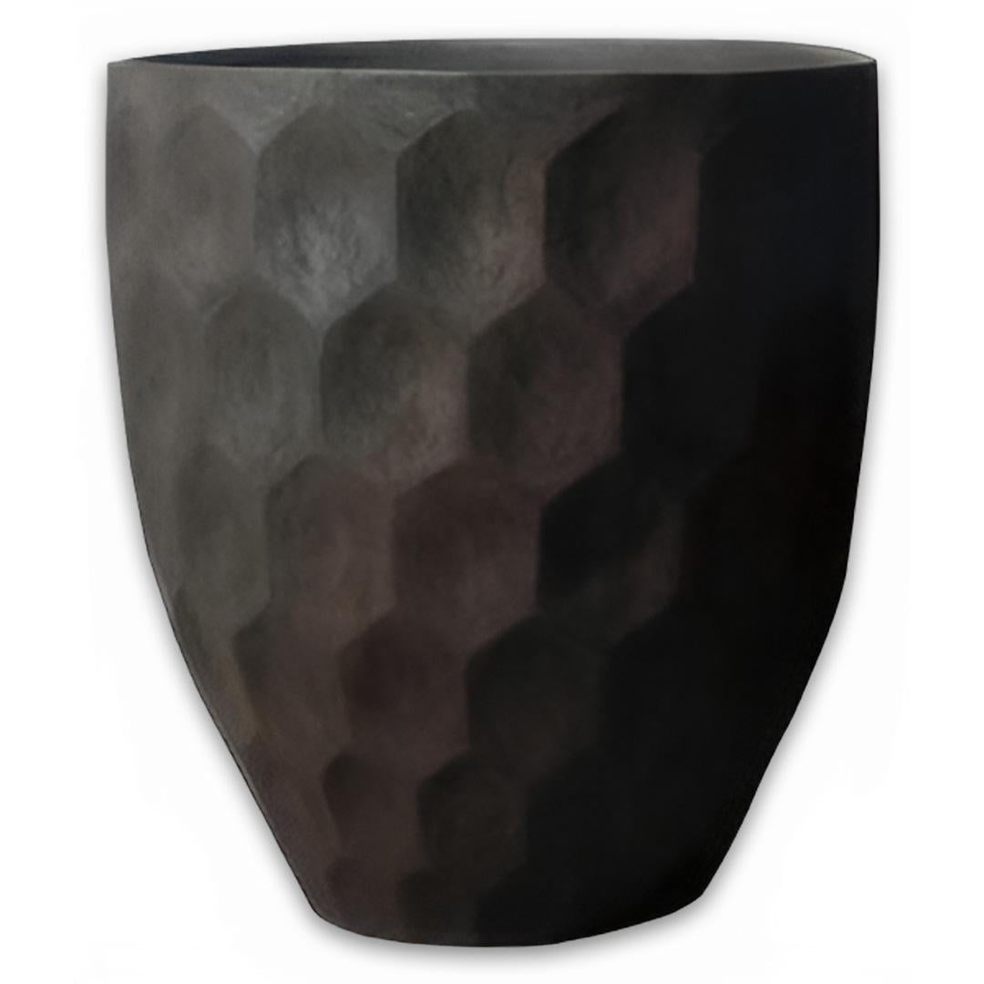 Conic Round Vase With Hexagone Pattern Cork