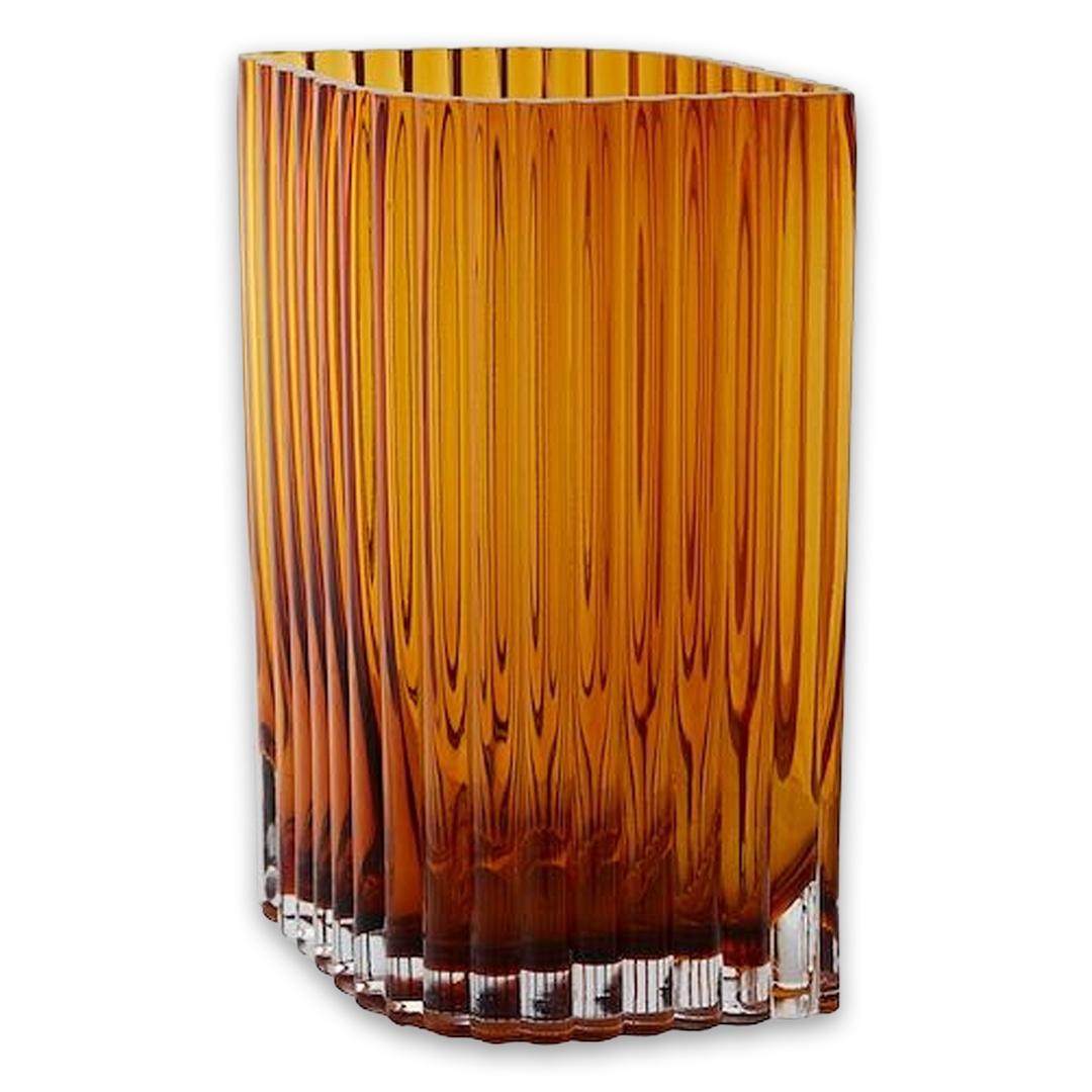 Folium Vase Amber - Medium