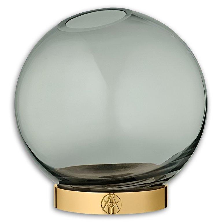 Globe Vase W. Stand Forest/Gold