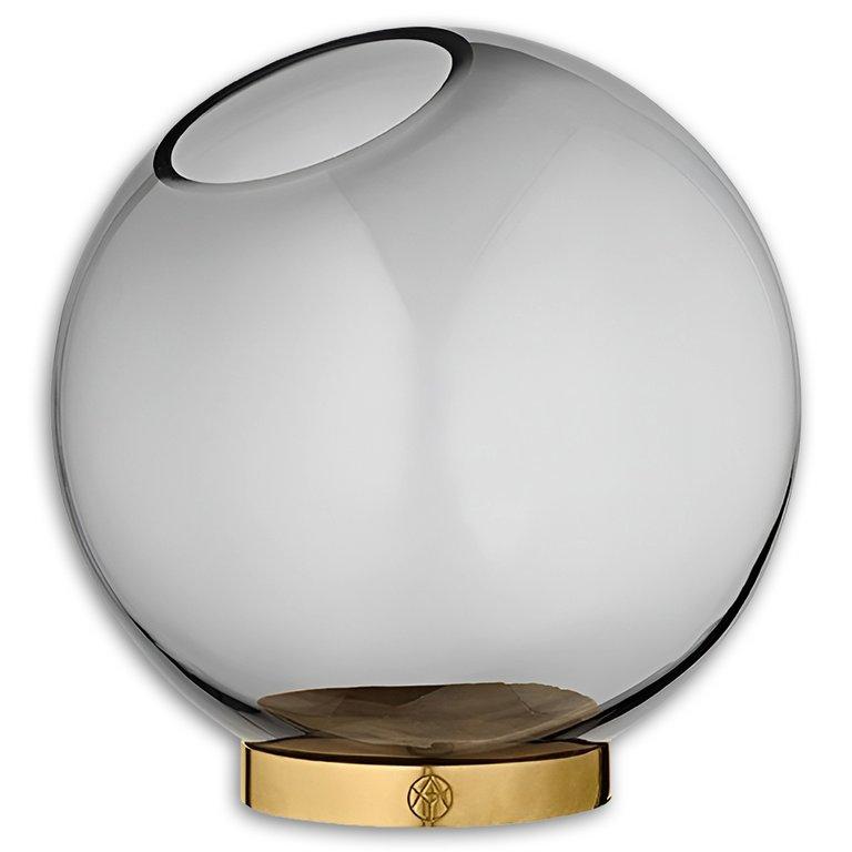 Globe Vase W. Stand-Black/Gold