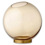 Globe Vase W. Stand Amber/Gold-Big - AYTM