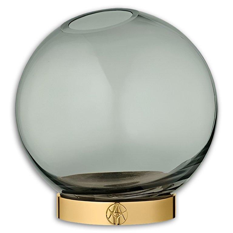 Globe Vase W. Stand Forest/Gold - AYTM