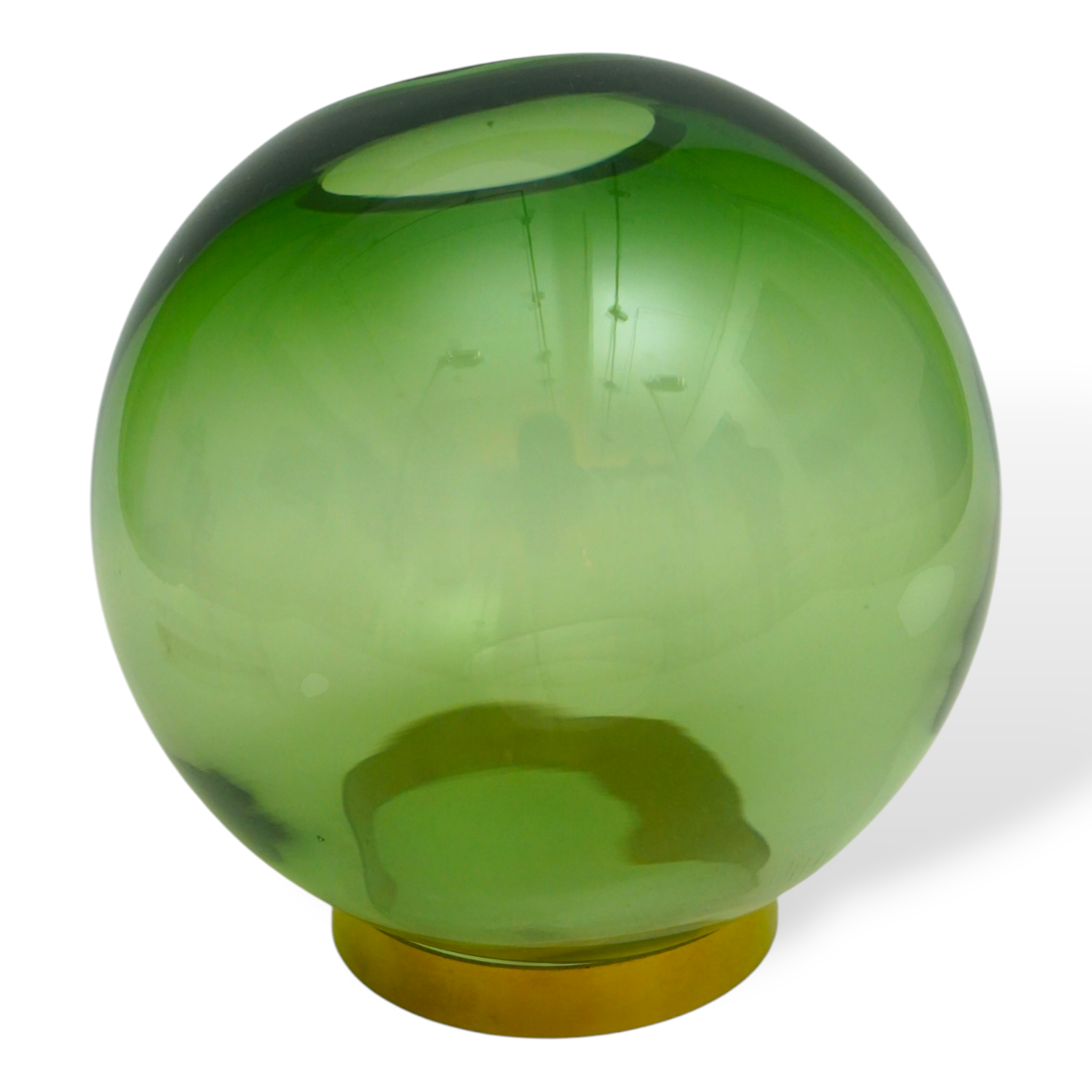 Globe Vase W. Stand Forest/Gold-Small - AYTM