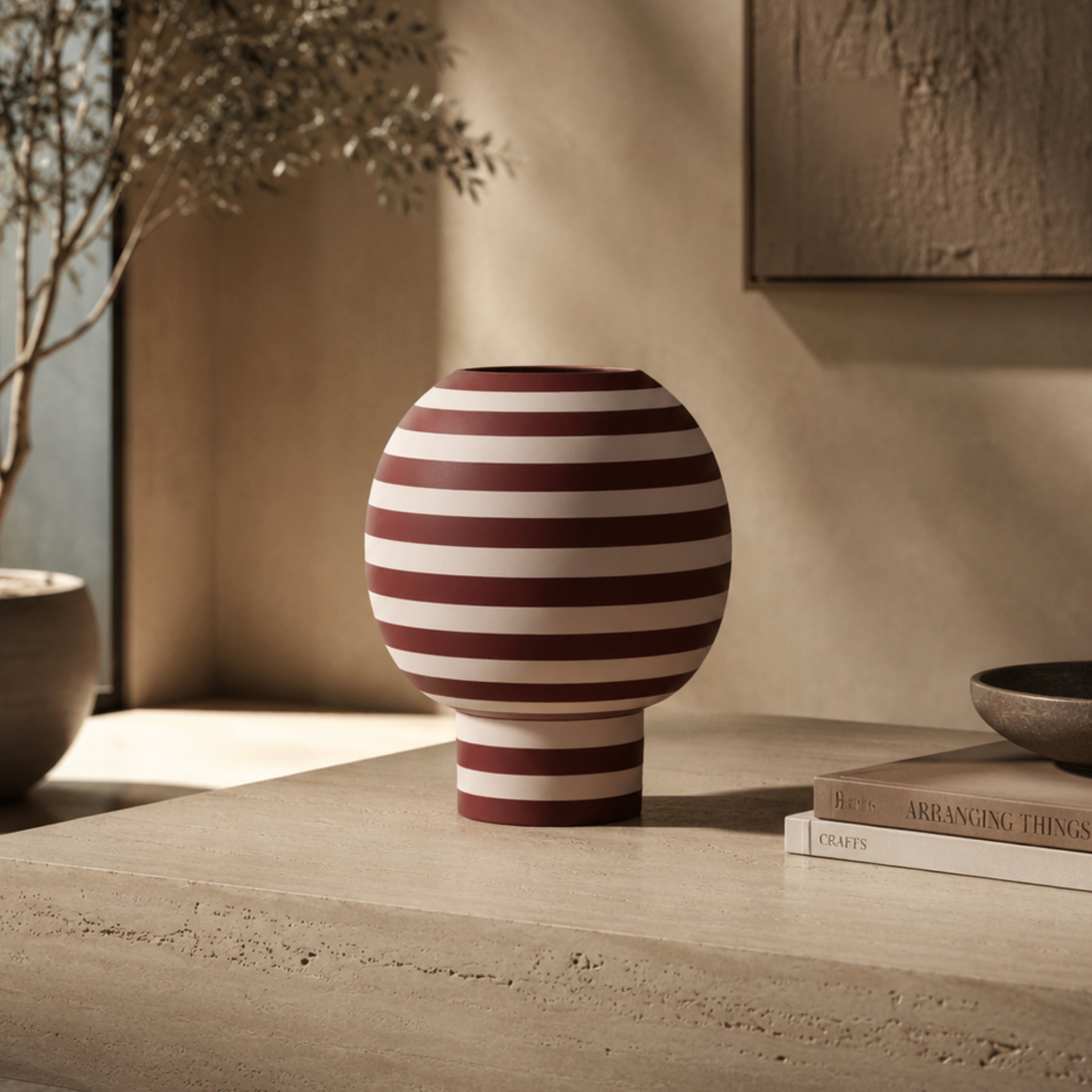 Varia Sculptural Vase Rose/Bordeaux - AYTM (view 2)