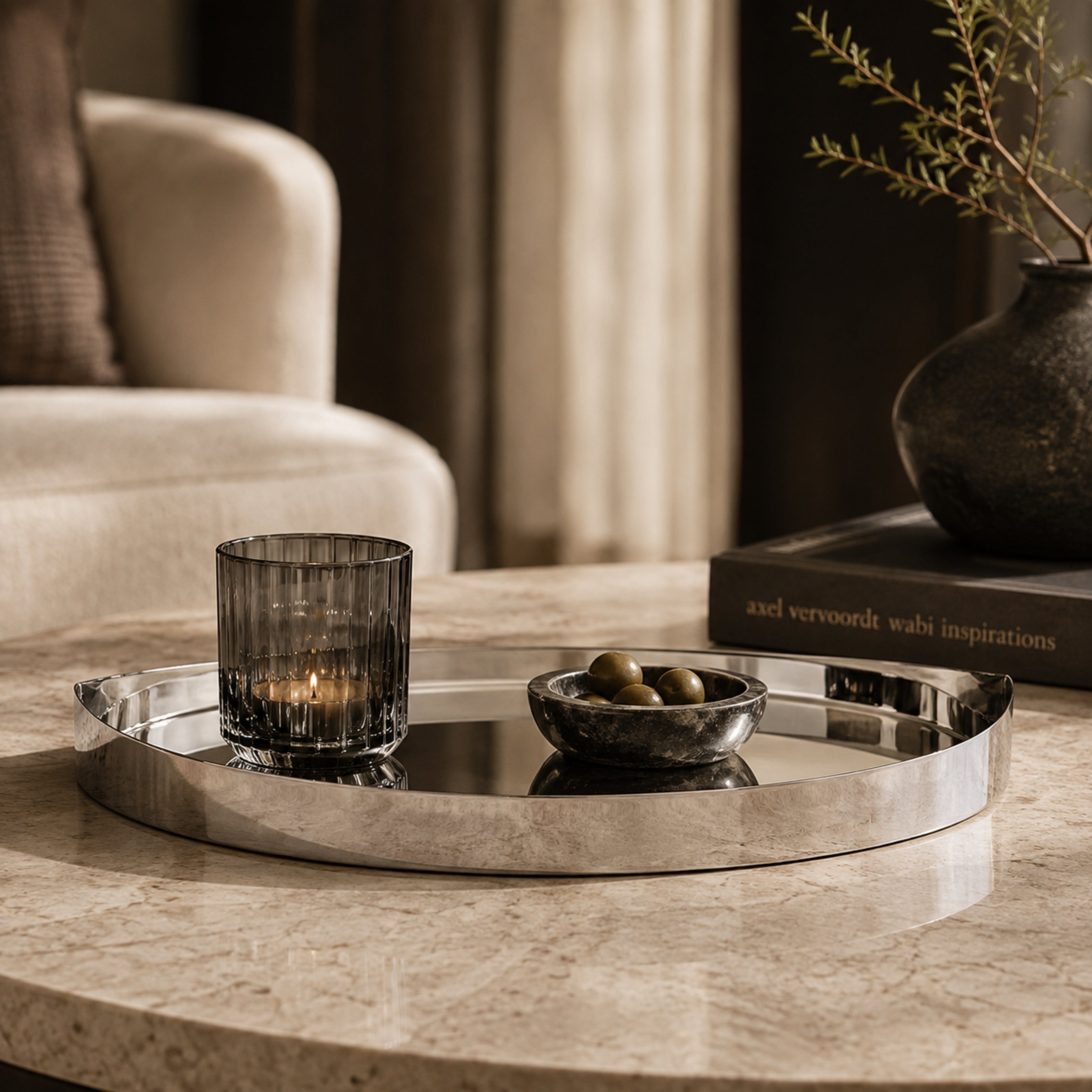 Unity Half Circle Tray Silver - AYTM (view 2)