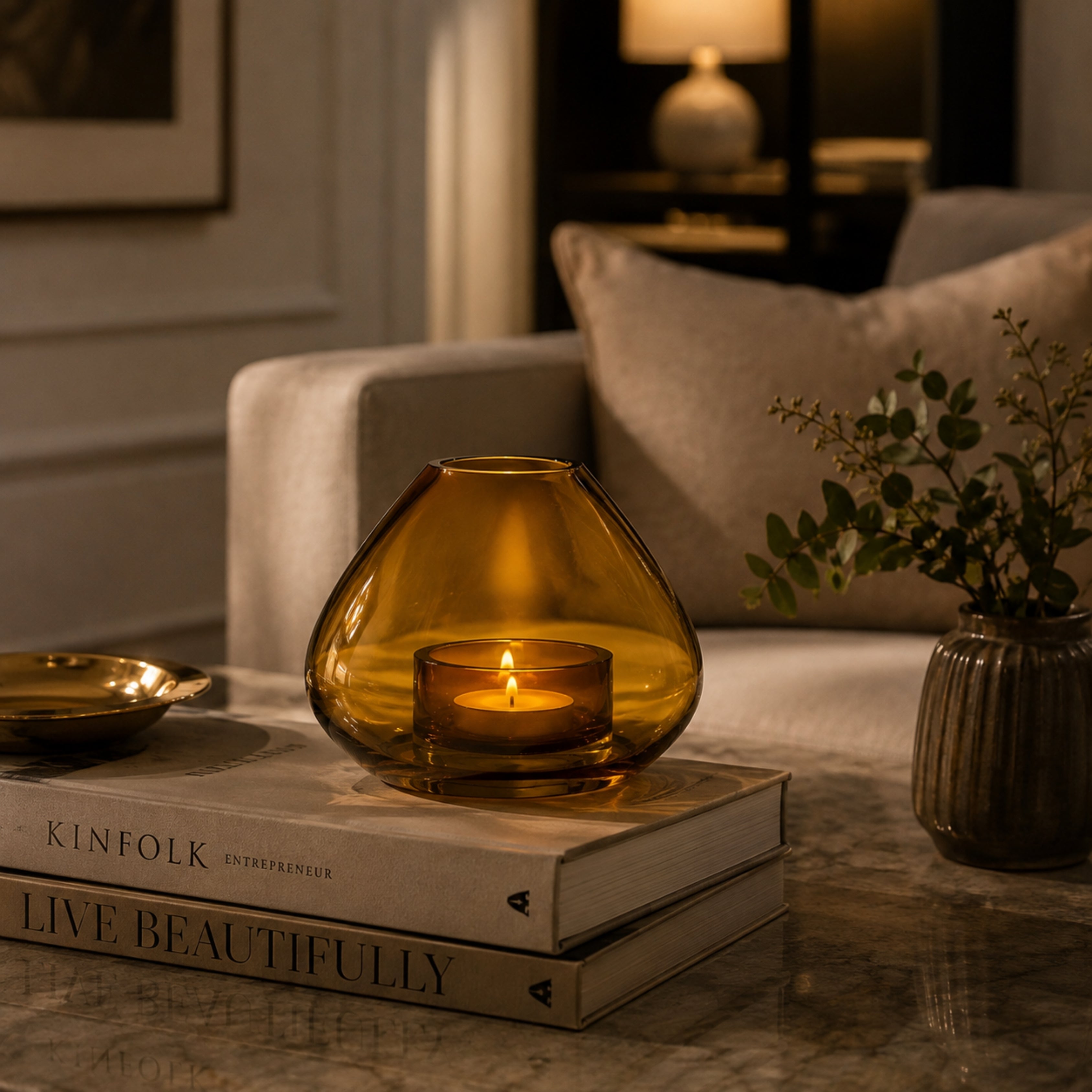 Uno Lantern/Vase Amber-Small - AYTM (view 2)