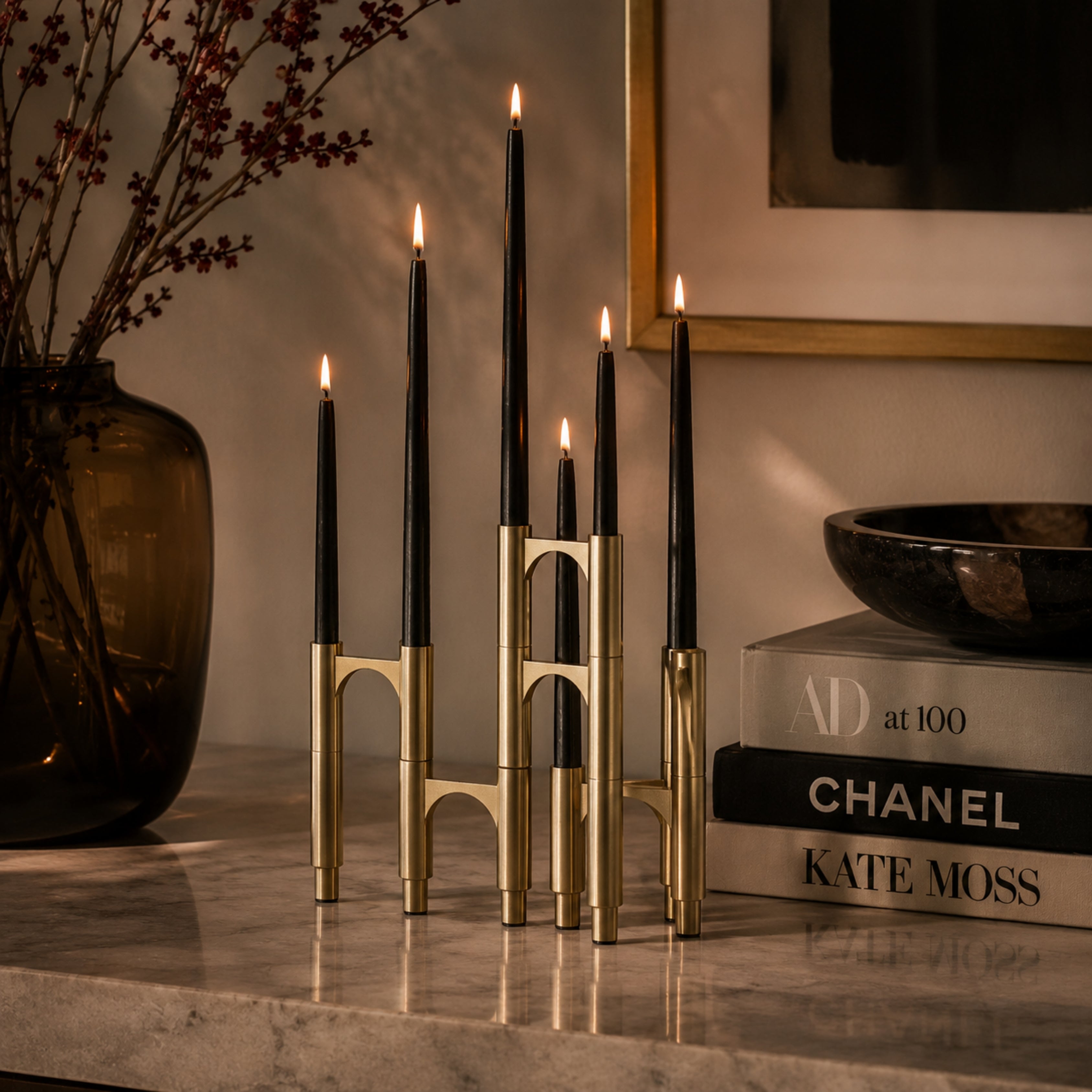 Compono Candle Holder Set/3 Gold - AYTM (view 2)