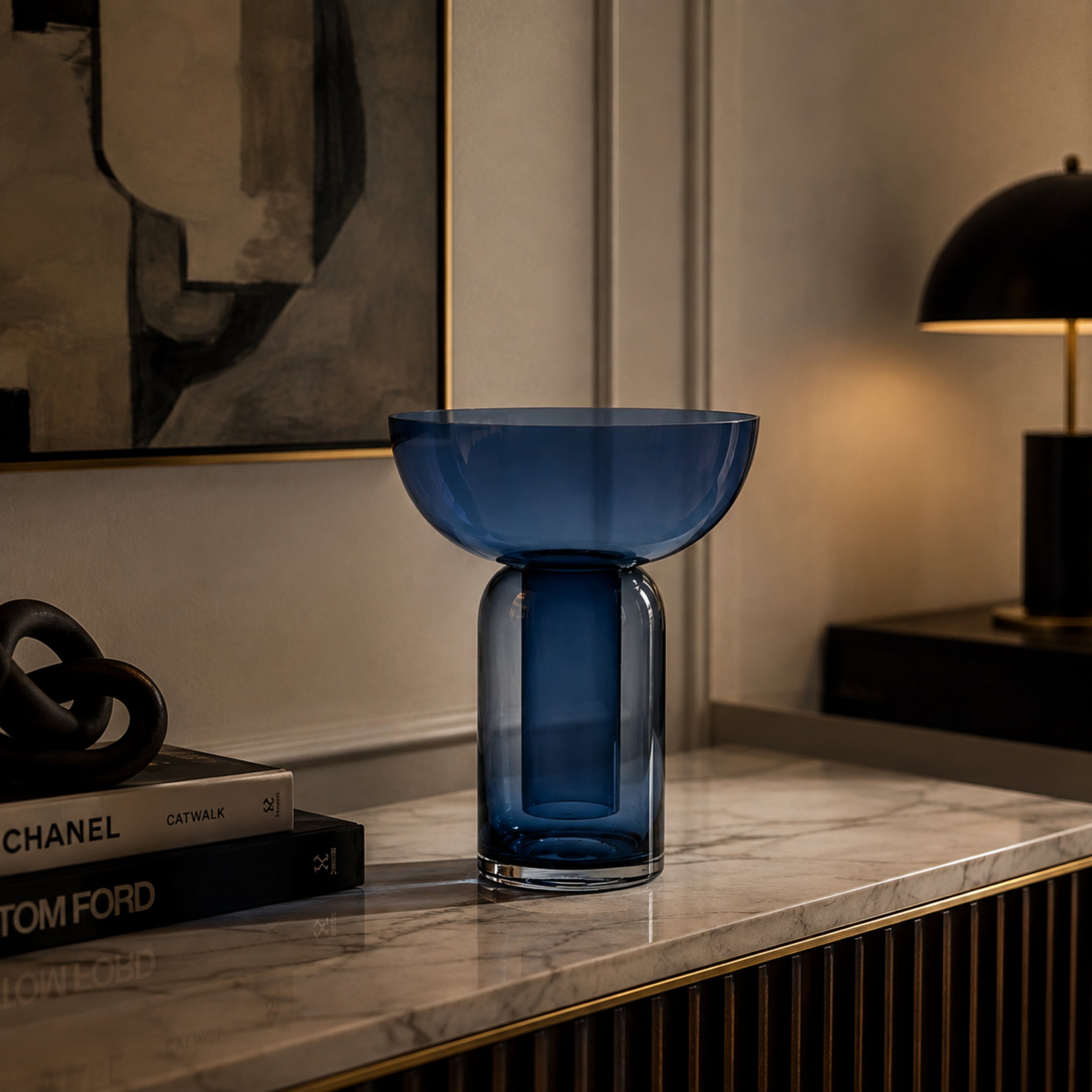 Torus Vase Black/Navy-Tall - AYTM (view 2)