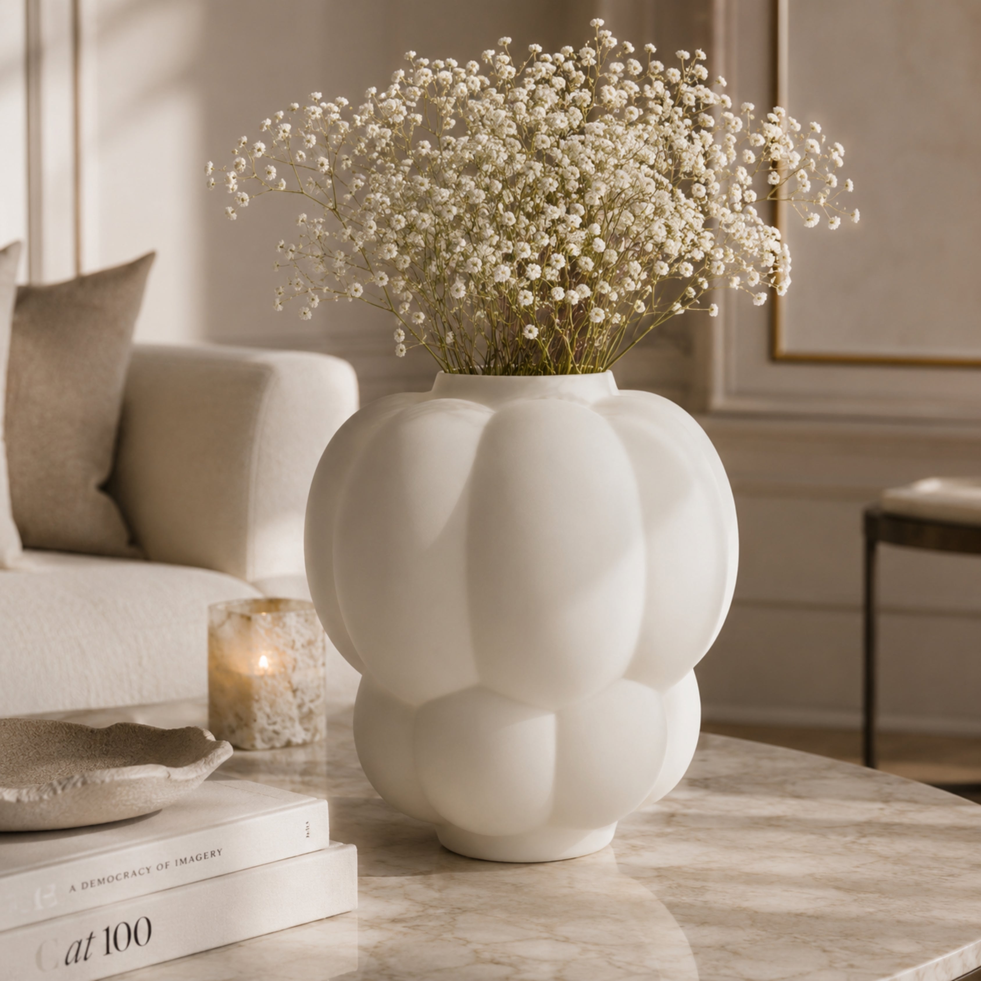 Uva Vase Cream- Large - AYTM (view 2)