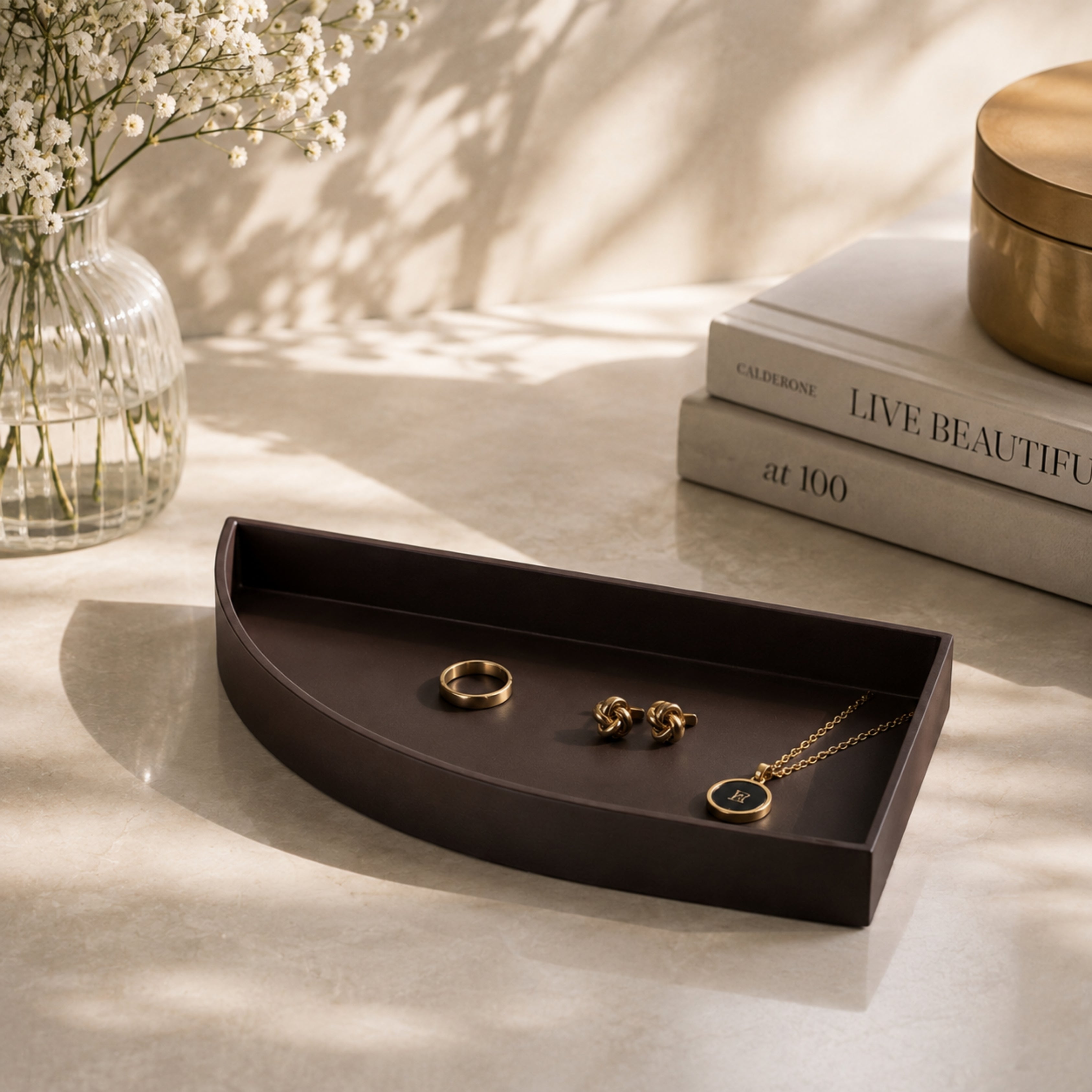 Unity Quarter Circle Tray Java Brown - AYTM (view 2)