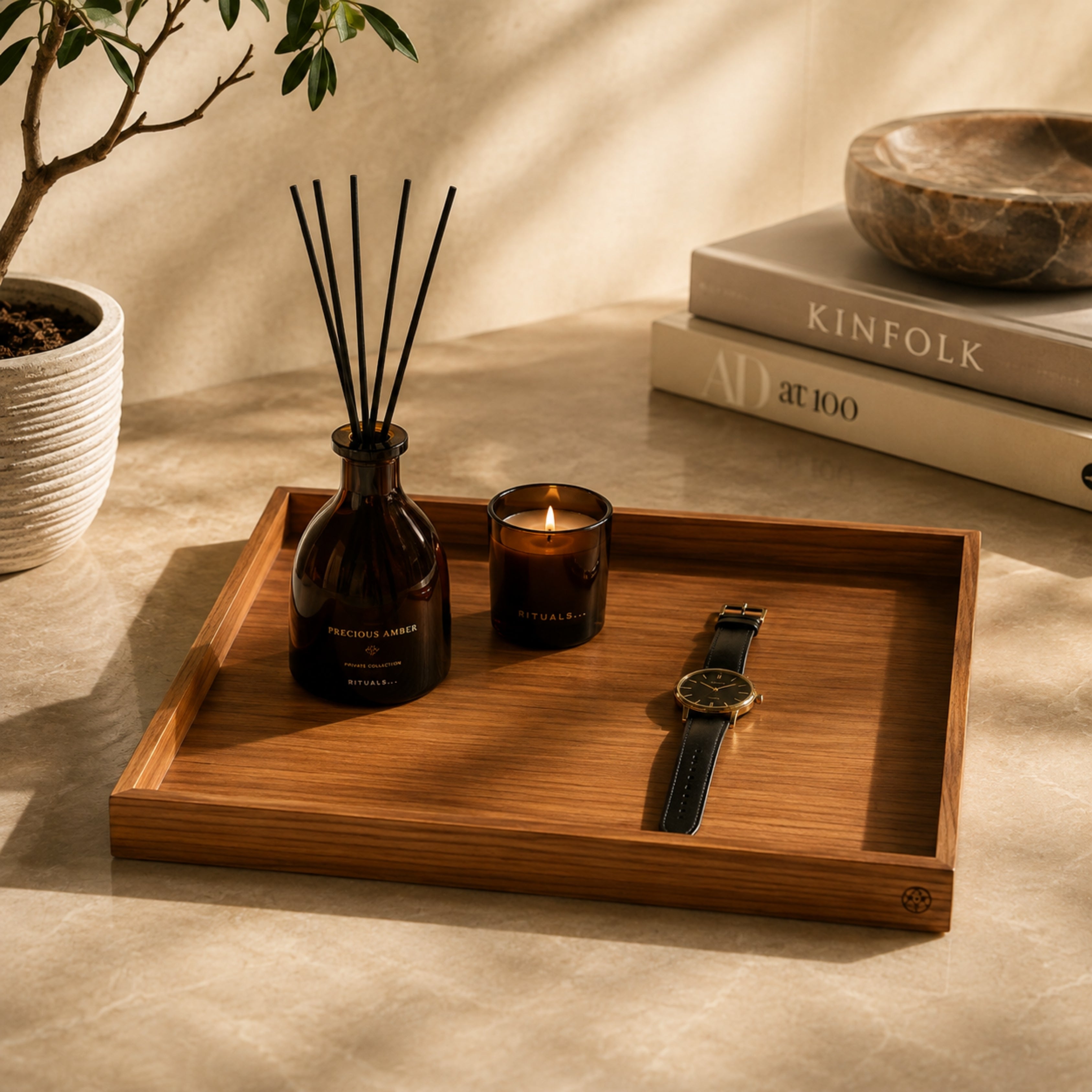 Unity Wooden Tray - Walnut - AYTM (view 2)