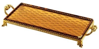 Rectangular Gold Crystal Tray