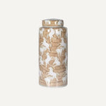 WILD HORSES BEIGE LIDDED JAR - SMALL