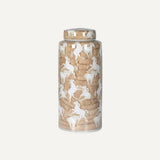 WILD HORSES BEIGE LIDDED JAR - SMALL