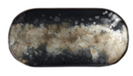 BLACK ORGANIC OBLONG GLASS TRAY