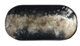 BLACK ORGANIC OBLONG GLASS TRAY