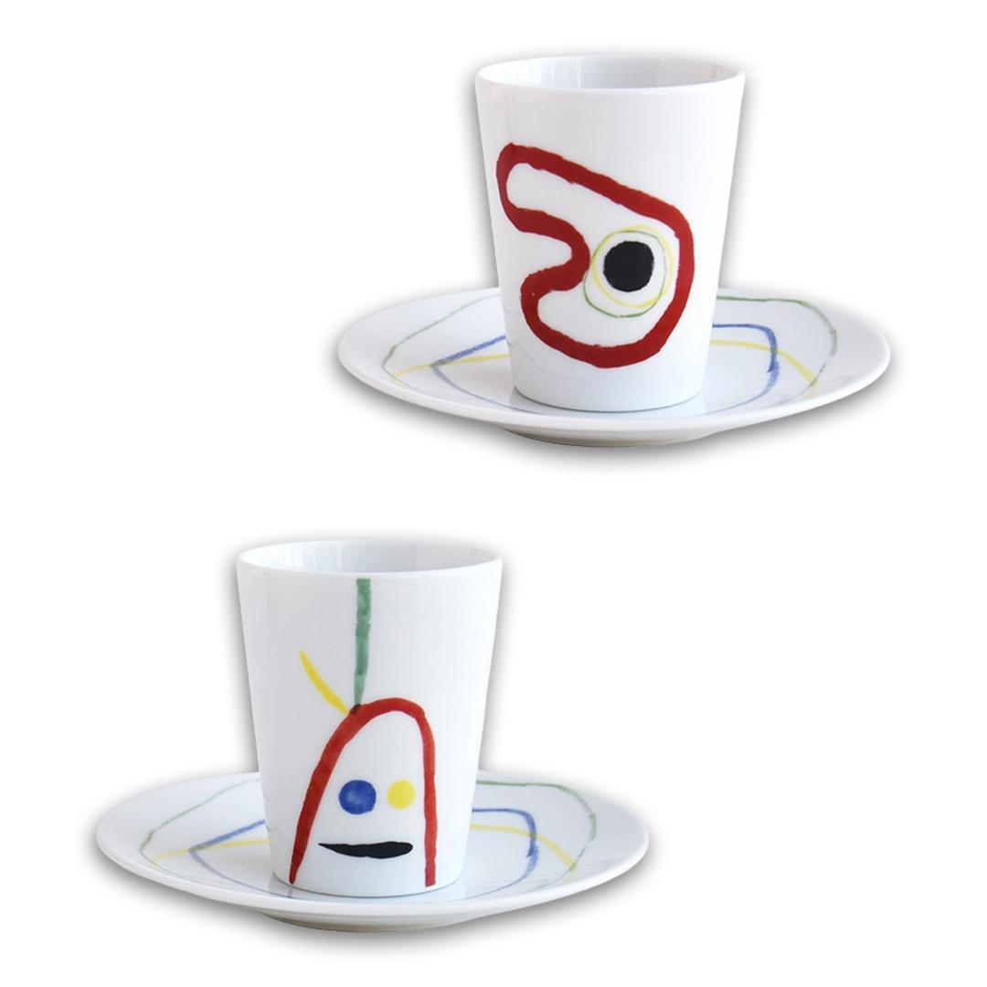 Under Any Circumstances - Joan Miro -Set Of 2 Matching Coffee Cups And Saucers