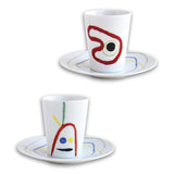 Under Any Circumstances - Joan Miro -Set Of 2 Matching Coffee Cups And Saucers