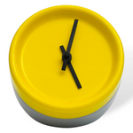 Celo Clock Glossy Stone Grey & Lemon Yellow