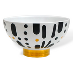 Small Bowl Hayon White, Black & Gold Graphics