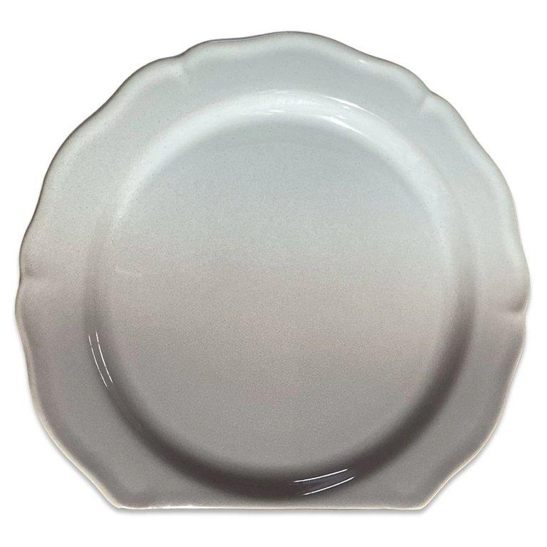 Dessert Plate Slice Of Design Glossy White With Lilac Grey Shades & Copper Details