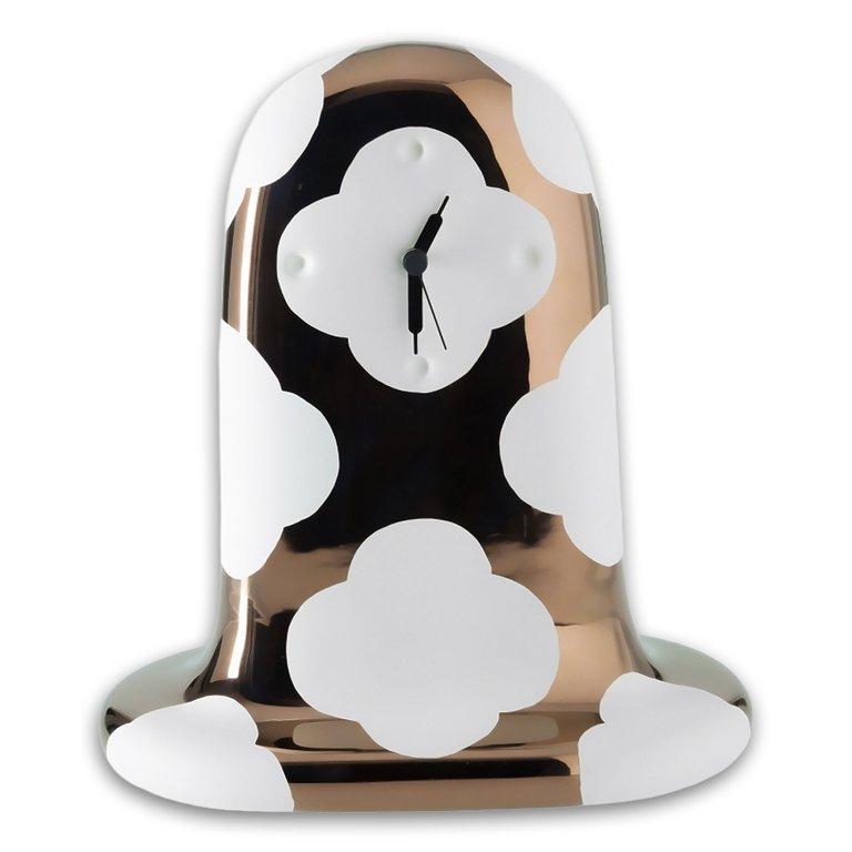 Fantasmiko Table Clock Bronze & White Decoration