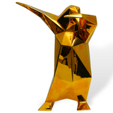 Dab Penguin Sculpture Glossy Gold