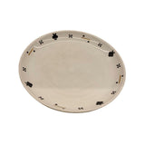Hayon Soup Plate Flower Graphics White/Black & Gold