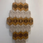 Tile2/27Pz/38+42+03 Wooden Panel 27 Canyon Tiles Matt Aloe, Tundra And Glossy Turtledove Antique Gold Details