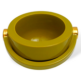 Sb-161/59+04/29 Jarra Small Centerpiece In Glossy Lime Green And Glossy Gold Details