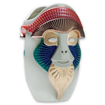 Primates Brazza Vase Turtledove, Green, Blue And Precious Metals