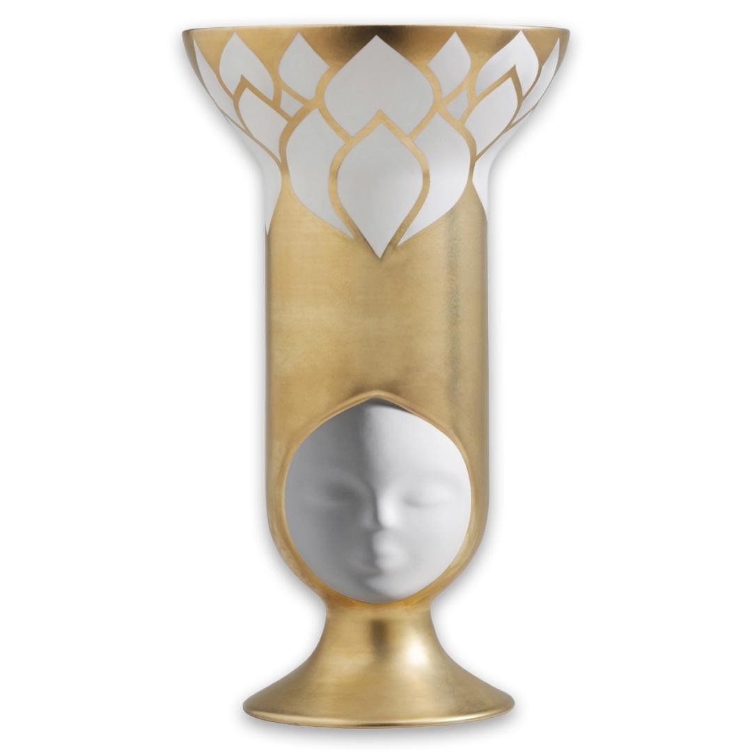 Frida Thai Satin White And Glossy Gold Graphics