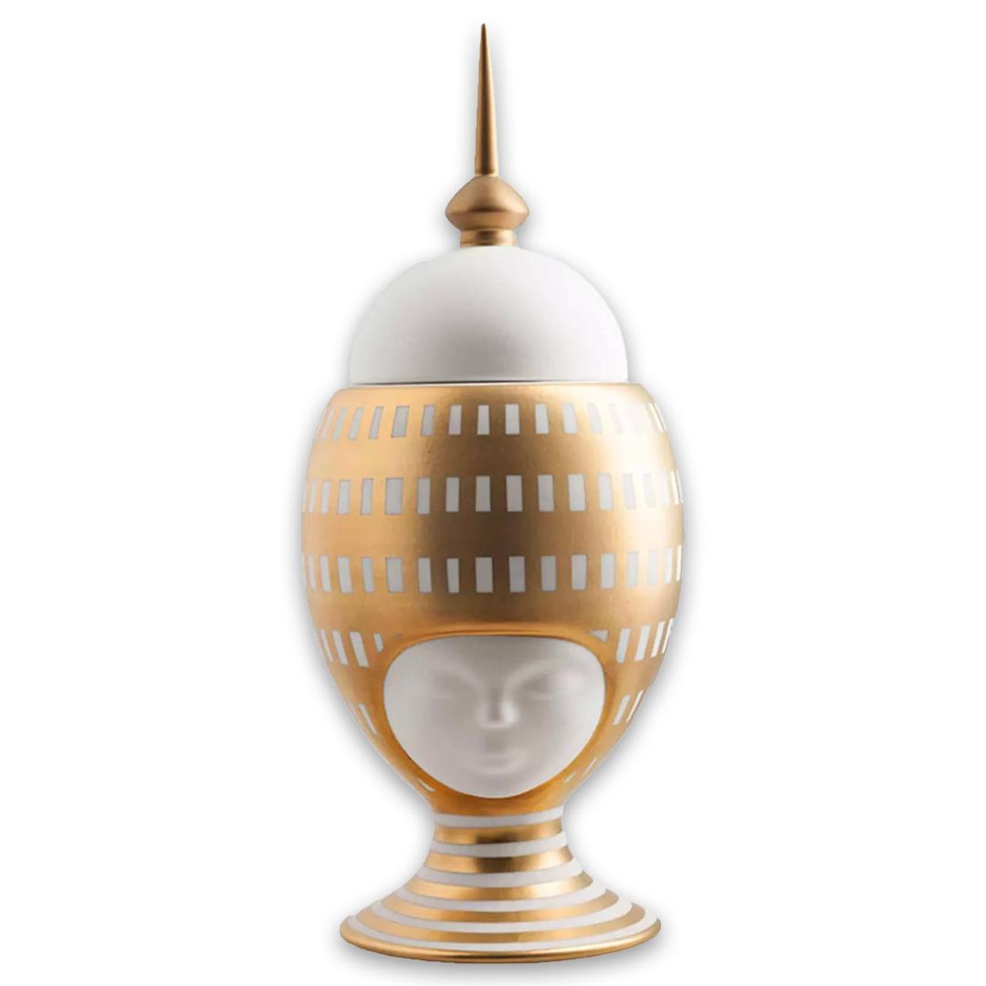 Helen Thai Satin White And Glossy Gold Graphics