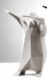 DAB PENGUIN SCULPTURE ROUGH GRAPHITE