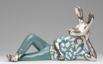 DONKY BREEZE SCULPTURE IN GLOSSY LEAD GREY AND GLOSSY PLATINUM DETAILS