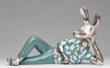 DONKY BREEZE SCULPTURE IN GLOSSY LEAD GREY AND GLOSSY PLATINUM DETAILS
