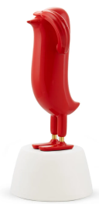 MINI HOPEBIRD, GLOSSY FIRE RED, SATIN WHITE BASE
