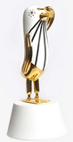 HOPEBIRD DECORATION 4 GLOSSY GOLD WHITE AND BLACK