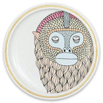 Primates Small Plate Graphics 6 Glossy White & Gold Edge