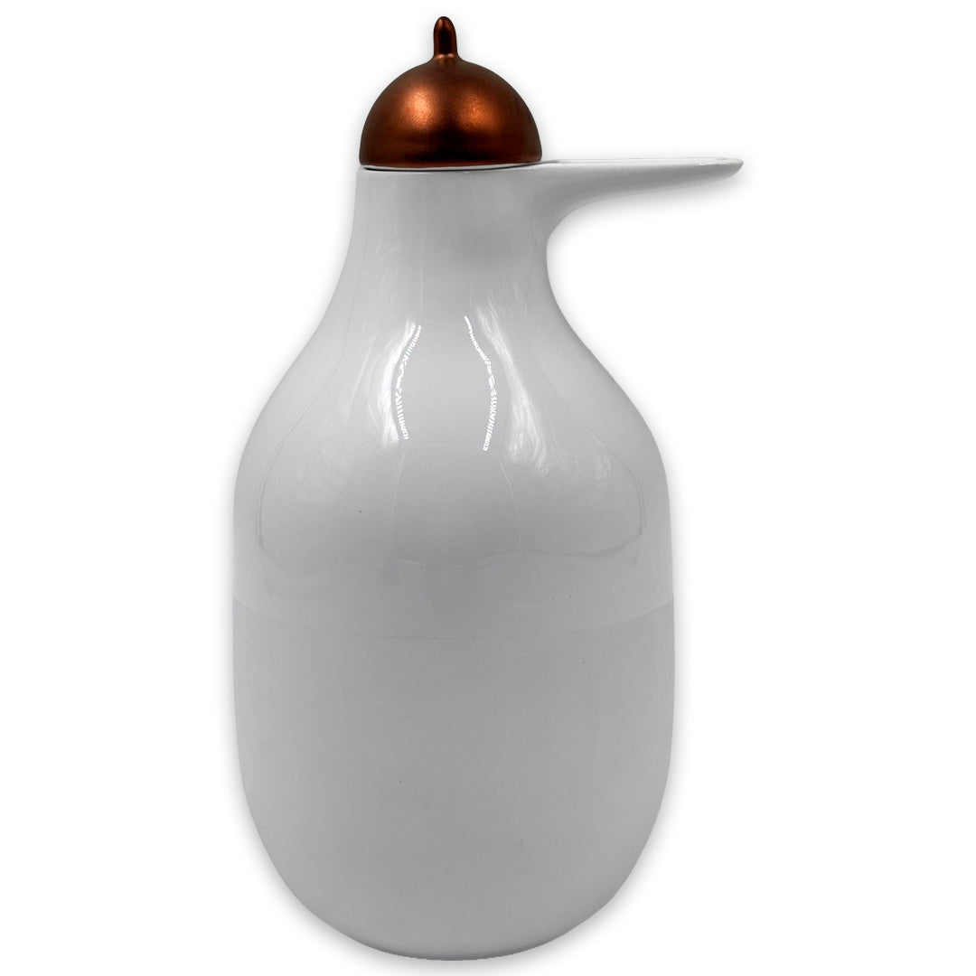 Small Pelican Decanter White With Satin Copper - Bosa